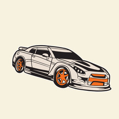 Car Vector Illustration For Conceptual Design. Suitable for posters, stickers, t-shirt prints, and banners.	
