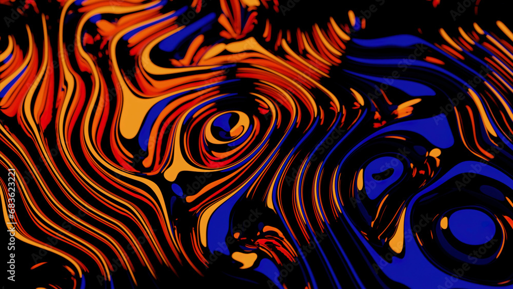 Poster abstract wavy gradient background. design. bending glossy stripes creating moving shapes.