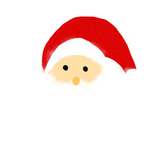 Cute watercolor Merry Christmas card with Santa Claus, 
