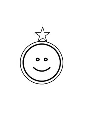 둥근 원형과 웃는 모습과 별 모양