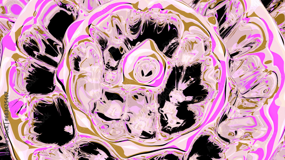Poster liquid pink blobs in a cartoon animation spreads over the entire background. design. boiling abstrac