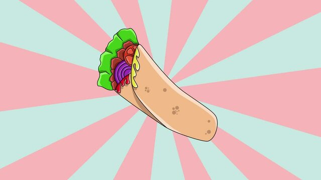Animated kebab icon with a rotating background