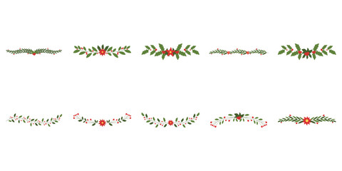 Set of Christmas Floral Border