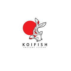 Fish koi logo and symbol vector image	

