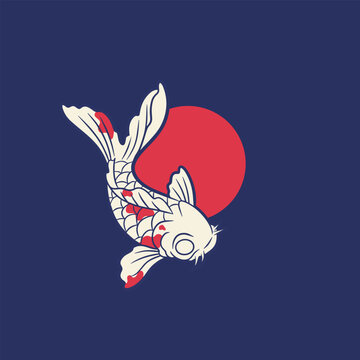 Fish koi logo and symbol vector image	
