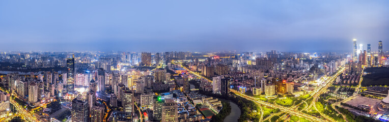 Fototapeta na wymiar Aviation in China Nanning Modern Urban Architectural Landscape Skyline