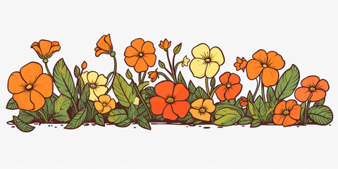 Watercolor Floral Border Colorful Liquid Paint Art Background