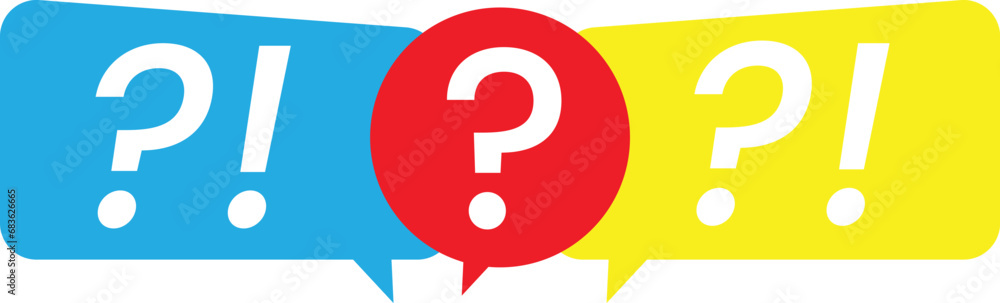 Poster message box with question mark icon. help sign speech bubble. chat question icon. question concept.