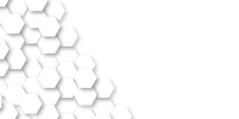 Fototapeta premium Background with lines hexagon and Abstract background hexagonal, modern abstract vector polygonal pattern. Futuristic abstract honeycomb technology white background. Luxury white hexagon pattern.