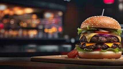 Classic hamburger stock photo, isolated in white - obrazy, fototapety, plakaty