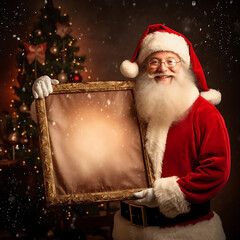 Capture the Holiday Spirit: Exquisite Christmas Digital Backdrop, Santa's Vintage Charm with Framed Photobook - Instant Downloads for Studio and Photoshop Enthusiasts. Enhance Your Festive Creations