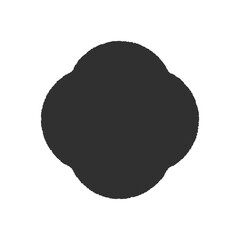 花のような形のシンプルでかわいい背景･あしらい - 手描きの飾りパーツ素材 - 黒