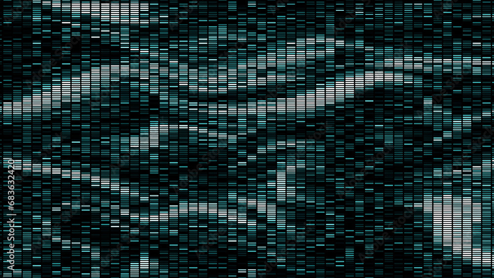 Poster abstract pixelated background with lost tv signal. motion. squared blinking light flares and lines.
