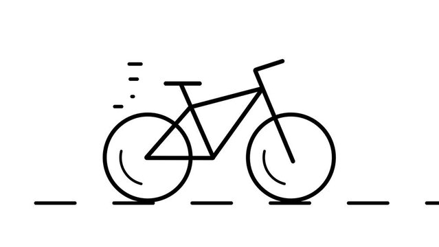 Simple Bicycle icon glyph style design, simple design logotype animation background.