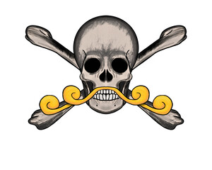 skull and crossbones in transparent png no background