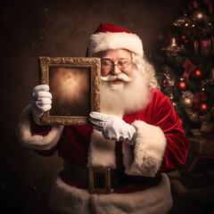Capture the Holiday Spirit: Exquisite Christmas Digital Backdrop, Santa's Vintage Charm with Framed Photobook - Instant Downloads for Studio and Photoshop Enthusiasts. Enhance Your Festive Creations