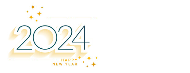 happy new year 2024 greeting wallpaper in paper style