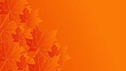 
Illustration of a natural background with orange gradations with a maple leaf motif