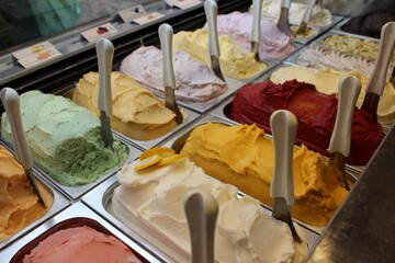 gelato ice cream in the bowls
