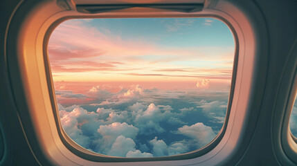 sunset and sunrise view from airplane