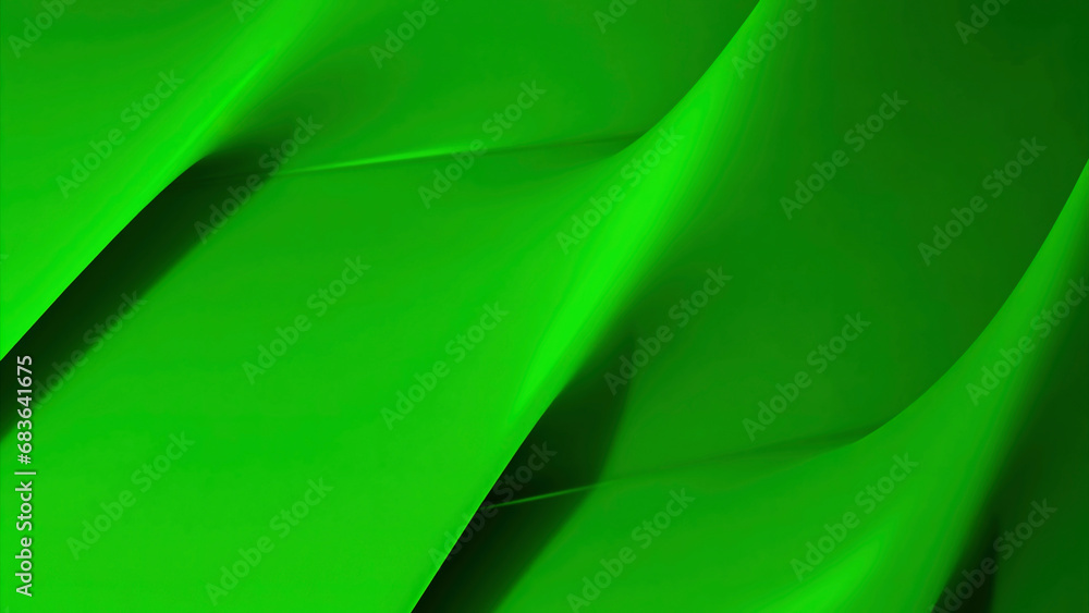 Poster abstract flowing green folds background. design. colorful slowly flowing texture with folds creating