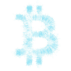 Dive into the world of digital currency with a 3D-rendered bitcoin symbol in radiant hologram molecule design. Isolated on a transparent background, PNG.