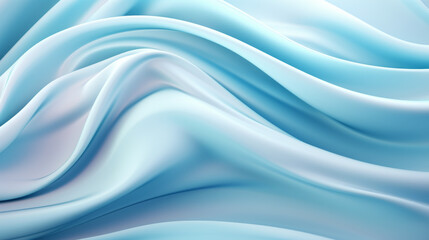 Beautiful silk flowing swirl of pastel gentle calming aqua color and light blue cloth background