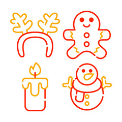 christmas objects vector illustrations set