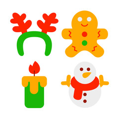 christmas objects vector illustrations set