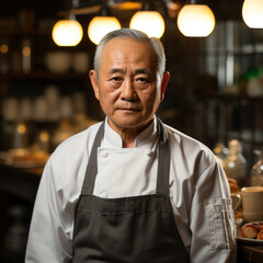 Fototapeta premium Culinary excellence: Portrait of an asian chef