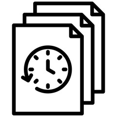 Temporary Files Outline Icon