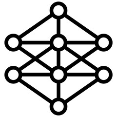 Neural Network Outline Icon