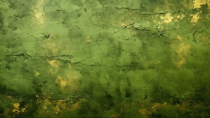 Uniform moss green texture with a stroke of gold paint