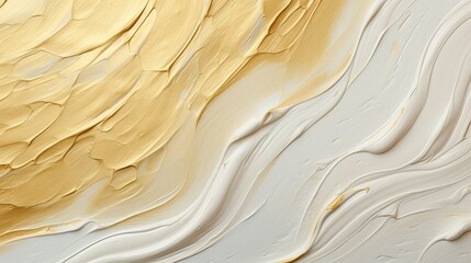 Obraz premium Uniform with Ivory Texture and Gold Paint Stroke