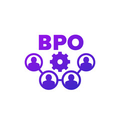 Obraz premium BPO icon, Business process outsourcing concept