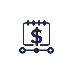 payment schedule icon, pictogram on white
