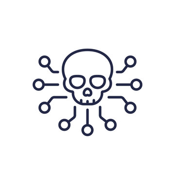 piracy line icon, pirating copyrighted content