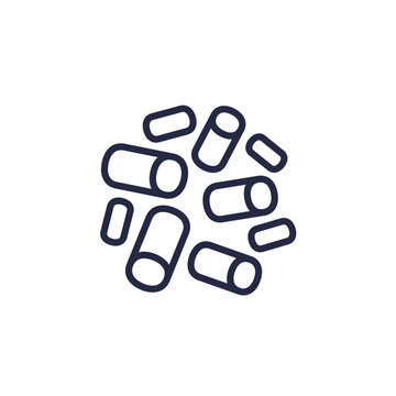 wood pellets icon in line design