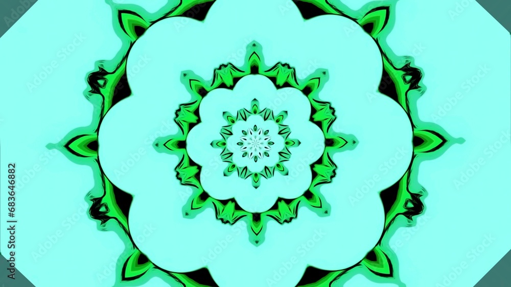 Poster mandala-style pattern with rotating petals. design. beautiful rotating pattern with mirror effect. h