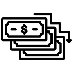 Fiscal Deficit Outline Icon - obrazy, fototapety, plakaty