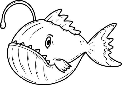 underwater fish cartoon outline