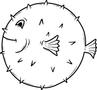 recommend clip art: puffer fish outline cartoon