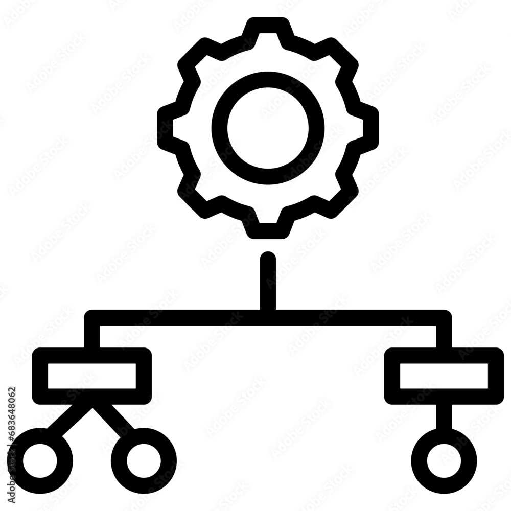 Poster process mapping outline icon