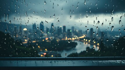 Shot Highrise Building Through Wet Window, Wallpaper Pictures, Background Hd 