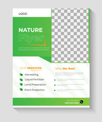 Agricultural farming service flyer design templat