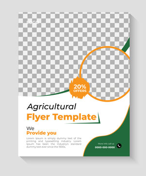 Agricultural farming service flyer design templat