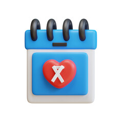 world cancer day 3d icon calendar with ribbon