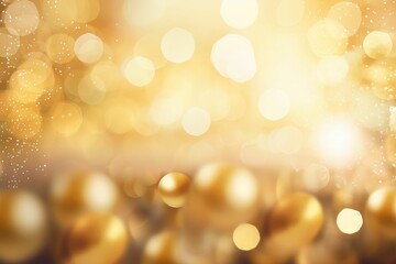 Golden Celebration Bliss: Vibrant Bokeh Background for Joyous Occasions
