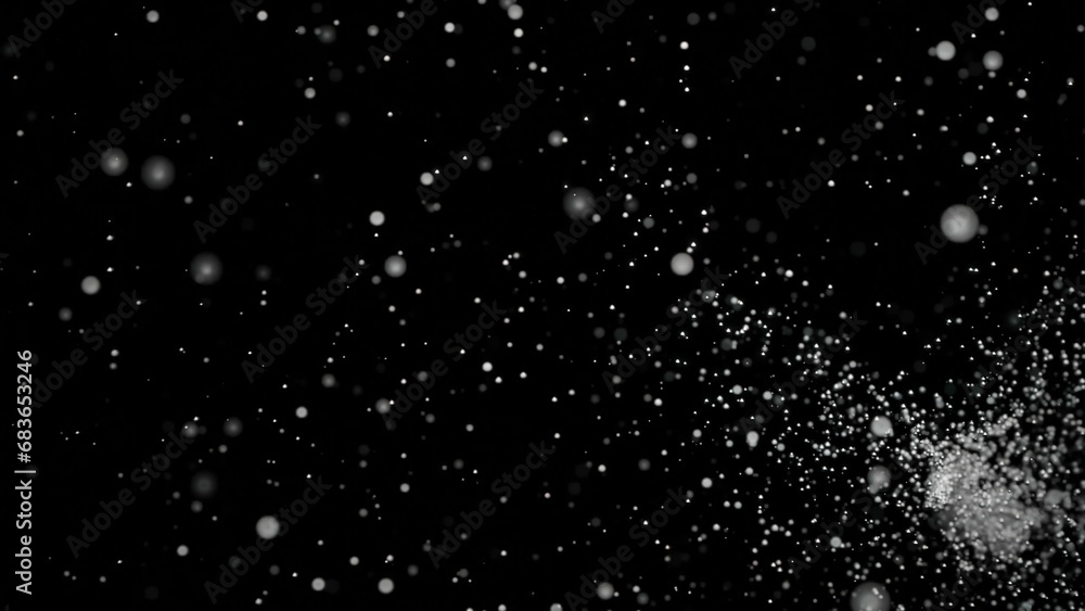Poster background of fast moving dots in storm. design. a lot of points are moving in fast random flow. sto