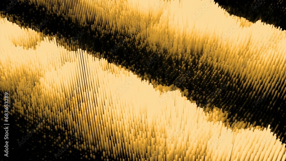 Poster cyber particles move in stream of waves. design. moving lines of cyber waves on surface. cyber surfa